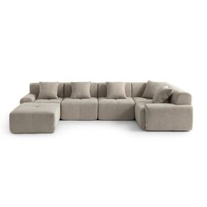 MILYsofa VEĽKÁ modulárna sedacia súprava chenille pieskovo béžová vyobraziť