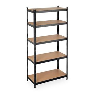 Relaxdays REGÁL čierny oceľ 5 políc 180 cm vyobraziť