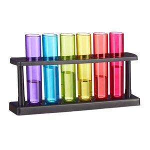 Relaxdays POHÁRIKY Viacfarebné 6-dielny-set so stojanom vyobraziť