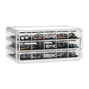 Relaxdays ORGANIZÉR Transparentný akryl 3 zásuvky 10, 5 x 23, 5 cm vyobraziť