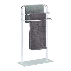 Relaxdays STOJAN NA UTERÁKY Biela Strieborná voľne stojaci 80 cm vyobraziť