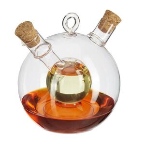 Relaxdays DÁVKOVAČ Transparentný 2-v-1 olej ocot sklo korok 375 ml vyobraziť