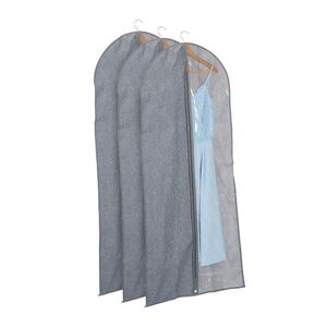 Relaxdays VAK Sivý transparentný 3-dielna-sada polyester 135x58 cm vyobraziť