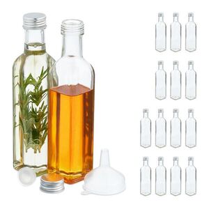 Relaxdays FĽAŠE transparentná strieborná 16-dielna-sada 250 ml vyobraziť