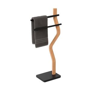 Relaxdays STOJAN čierny na uteráky 2-ramenný 86x37x18 cm vyobraziť