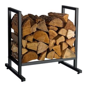 Relaxdays STOJAN Čierna kov na drevo 62 cm vyobraziť