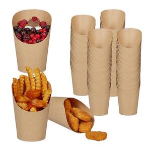 Relaxdays POHÁRE Hnedé 100-ks-set kraftový papier PE povlak 400 ml vyobraziť