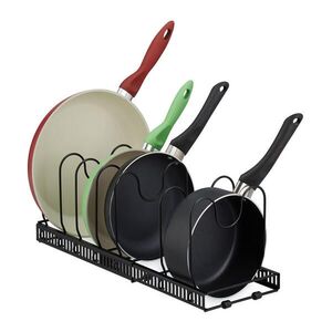 Relaxdays DRŽIAK Čierny kovový výsuvný 6 priehradok 31 cm vyobraziť
