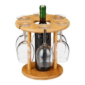 Relaxdays DRŽIAK POHÁROV Prírodný bambus pre 6 pohárov 25x25 cm vyobraziť