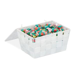 Relaxdays ÚLOŽNÝ KÔŠ Biela s vekom plast 19, 5 cm vyobraziť