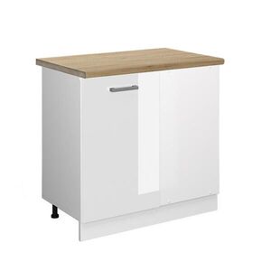 Vicco ROHOVÁ SPODNÁ SKRINKA R-Line Biely vysoký lesk 86 cm , AP Oak vyobraziť