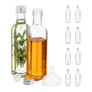 Relaxdays FĽAŠE transparentná strieborná 10-dielna-sada 250 ml vyobraziť
