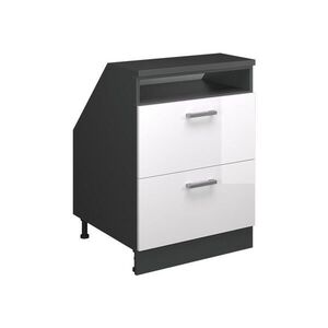 Vicco KUCHYNSKÁ SKRIŇA PRE ŠIKMÉ STRECHY R-Line Biely vysoký lesk 60 cm s 2 zásuvkami, korpus skrine hĺbka 60 cm vyobraziť