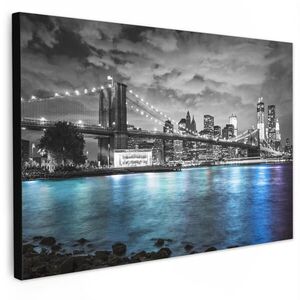 MuchoWow OBRAZ NA PLÁTNE New York - panoráma - mesto - modrá 60x40 cm vyobraziť