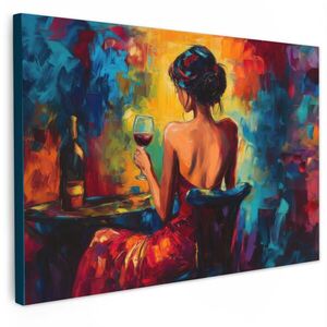 MuchoWow OBRAZ NA PLÁTNE Víno - Žena - Atmosférické - Farebné 60x40 cm vyobraziť