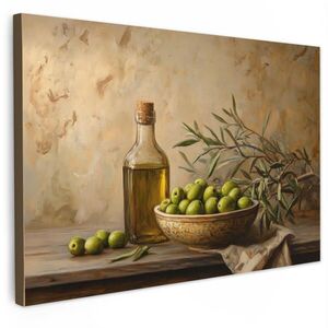 MuchoWow OBRAZ NA PLÁTNE Olivy - Zátišie - Vintage 120x80 cm vyobraziť