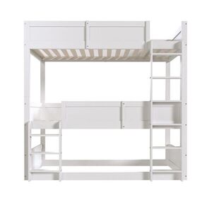 OKWISH POSCHODOVÁ posteľ 90/200 cm biela z dreva pre 3 deti s vysokou zábranou vyobraziť