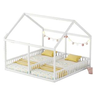 OKWISH DOMČEKOVÁ posteľ 90/200 cm biela 2 v 1 z borovice a MDF so zábranami vyobraziť