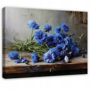 Wallarena TLAČ NA PLÁTNE Kvety Vintage modrá 60x40 cm vyobraziť