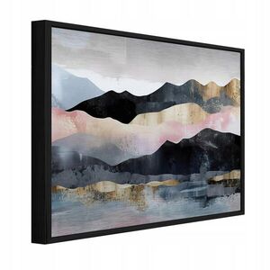 Wallarena ZARÁMOVANÉ obrazy horská krajina čierna 120x80 cm vyobraziť