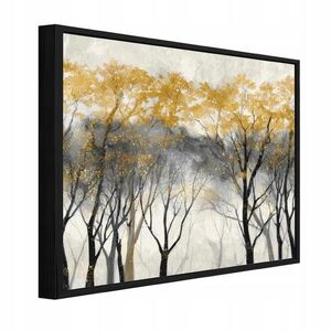 Wallarena ZARÁMOVANÉ obrazy lesných stromov zlaté 60x40 cm vyobraziť