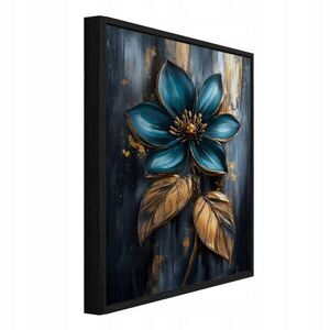 Wallarena ZARÁMOVANÉ obrazy abstraktné kvety modré 100x150 cm vyobraziť