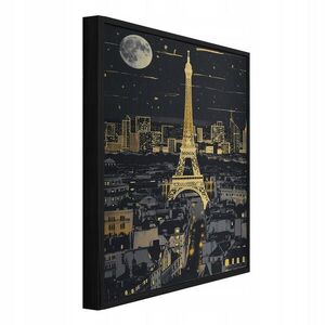 Wallarena ZARÁMOVANÉ obrazy Eiffelovej veže v čiernej farbe 100x150 cm vyobraziť