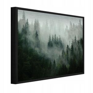 Wallarena ZARÁMOVANÝ obraz les v hmle príroda zelená 120x80 cm vyobraziť