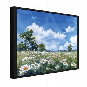 Wallarena ZARÁMOVANÉ obrazy kvety lúka modrá 60x40 cm vyobraziť