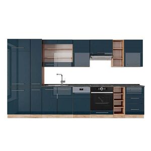 Vicco KUCHYNSKÝ KÚT Fame-Line Tmavomodrá vysoký lesk/dub Goldkraft 355 cm , AP Antracit vyobraziť