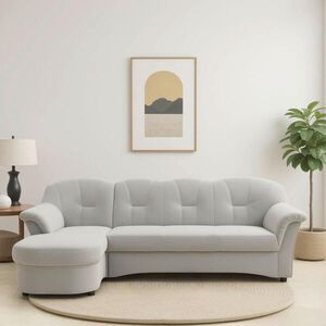 MID.YOU ROZKLADACIA ROHOVÁ SEDAČKA, textil, strieborná vyobraziť