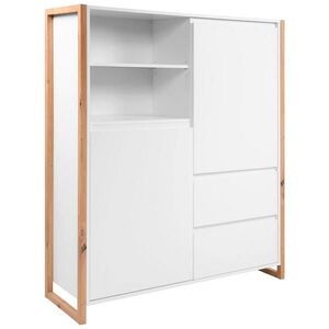 MID.YOU VYSOKÁ KOMODA, biela, dub artisan, 120/139/40 cm vyobraziť