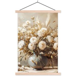 MuchoWow PLAGÁT S MAGNETICKÝMI LIŠTAMI Kvety - Váza - Zátišie - Béžová 40x60 cm vyobraziť