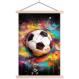 MuchoWow PLAGÁT S MAGNETICKÝMI LIŠTAMI Futbal - Farba - Farby - Čierna - Biela 60x90 cm vyobraziť