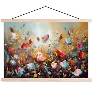 MuchoWow PLAGÁT S MAGNETICKÝMI LIŠTAMI Kvety - Umenie - Príroda - Olejomaľba 60x40 cm vyobraziť