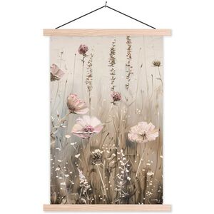 MuchoWow PLAGÁT S MAGNETICKÝMI LIŠTAMI Kvety - Ružová - Moderné - Béžová 60x90 cm vyobraziť