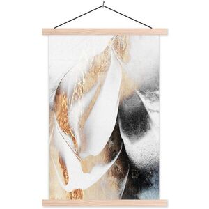 MuchoWow PLAGÁT S MAGNETICKÝMI LIŠTAMI Luxusné - abstraktné - zlaté - biele 60x90 cm vyobraziť