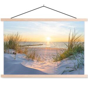 MuchoWow PLAGÁT S MAGNETICKÝMI LIŠTAMI Pláž - Slnko - Duny - Tráva - Piesok - Horizont 90x60 cm vyobraziť