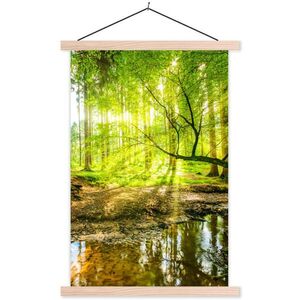 MuchoWow PLAGÁT S MAGNETICKÝMI LIŠTAMI Les - Krajina - Voda - Stromy - Slnko - Zelená - Príroda 40x60 cm vyobraziť