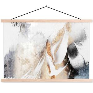 MuchoWow PLAGÁT S MAGNETICKÝMI LIŠTAMI Luxusné - abstraktné - zlaté - biele 90x60 cm vyobraziť