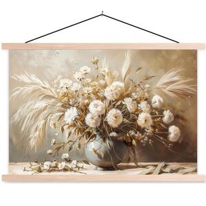 MuchoWow PLAGÁT S MAGNETICKÝMI LIŠTAMI Kvety - Váza - Zátišie - Béžová 60x40 cm vyobraziť