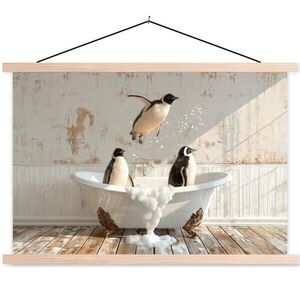 MuchoWow PLAGÁT S MAGNETICKÝMI LIŠTAMI Vintage - Tučniak - Vaňa - Pena 60x40 cm vyobraziť