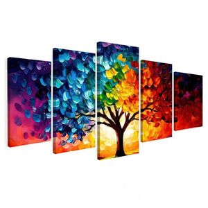 MuchoWow 5-DIELNA sada Strom - farebné - vzhľad farby - abstraktné 100x50 cm vyobraziť