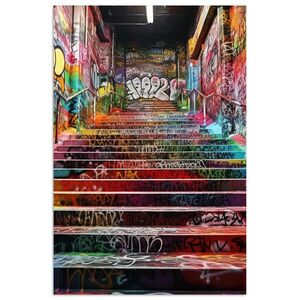 MuchoWow PLAGÁT Schody - Graffiti - Farby - Umenie 20x30 cm vyobraziť
