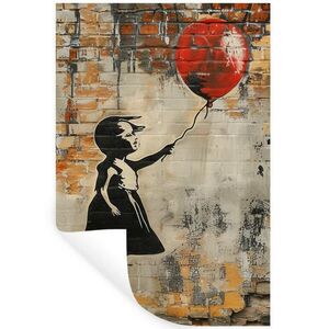 MuchoWow NÁLEPKA NA STENU Graffiti - Banksy - Dievča - Street art 40x60 cm vyobraziť