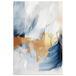 MuchoWow PLAGÁT Zlatá - modrá - akvarel - umenie - moderné 80x120 cm vyobraziť
