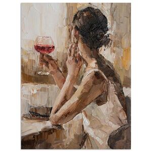 MuchoWow PLAGÁT Olejomaľba - Žena - Víno 30x40 cm vyobraziť
