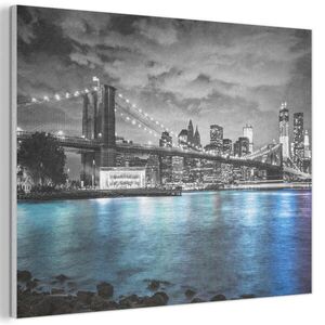 MuchoWow AKUSTICKÝ OBRAZ New York - panoráma - mesto - modrá 70x50 cm vyobraziť