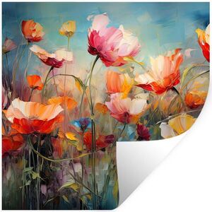 MuchoWow NÁLEPKA NA STENU Kvety - Akvarel - Umenie - Botanické - Príroda 50x50 cm vyobraziť