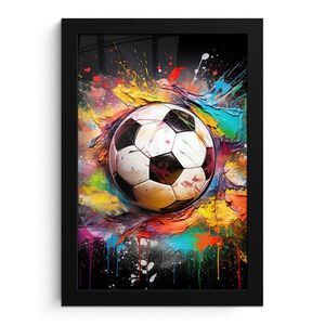 MuchoWow ZARÁMOVANÝ PLAGÁT Futbal - Farba - Farby - Čierna - Biela 20x30 cm vyobraziť